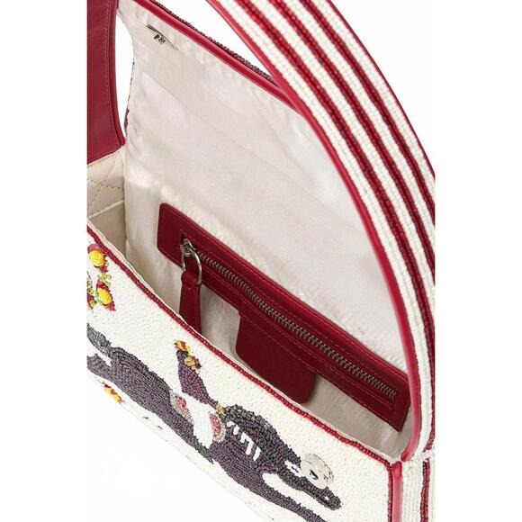 NEW STAUD women's tommy beaded shoulder bag in derby - Picture 3 of 6